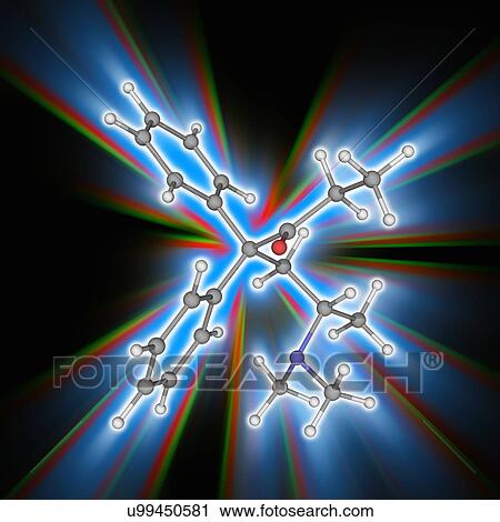 Stock Image - Methadone drug molecule. Fotosearch