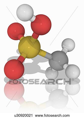 Stock Image - Methanesulfonic acid organic compound molecule. Fotosearch