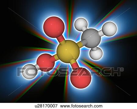 Stock Photo - Methanesulfonic acid organic compound molecule. Fotosearch