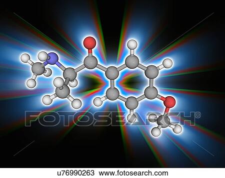 Stock Image - Methedrone (methoxyphedrine) drug molecule. Fotosearch