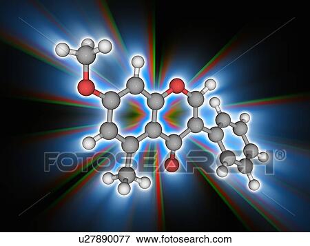 Stock Photo - Methoxyisoflavone organic compound molecule. Fotosearch