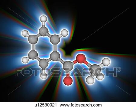 Stock Image - Methyl benzoate organic compound molecule. Fotosearch