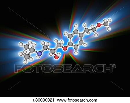 Stock Image - Metoprolol drug molecule. Fotosearch