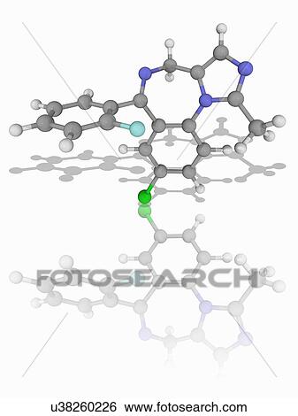Stock Photograph - Midazolam drug molecule. Fotosearch