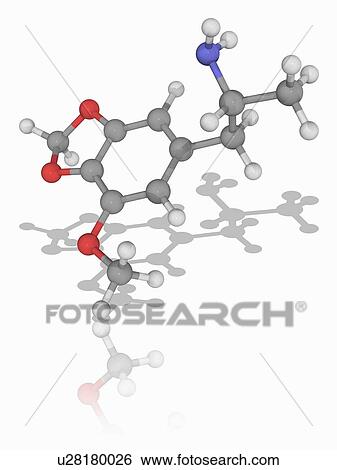 Stock Photograph - MMDA (3-Methoxy-MDA) drug molecule. Fotosearch