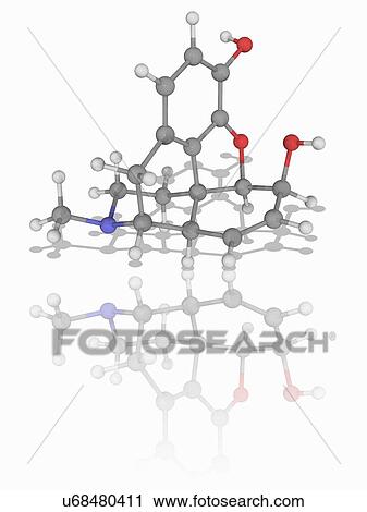 Stock Image - Morphine drug molecule. Fotosearch