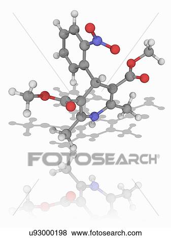 Nifedipine drug molecule View Large Photo Image Stock Photo - Nifedipine drug molecule. Fotosearch
