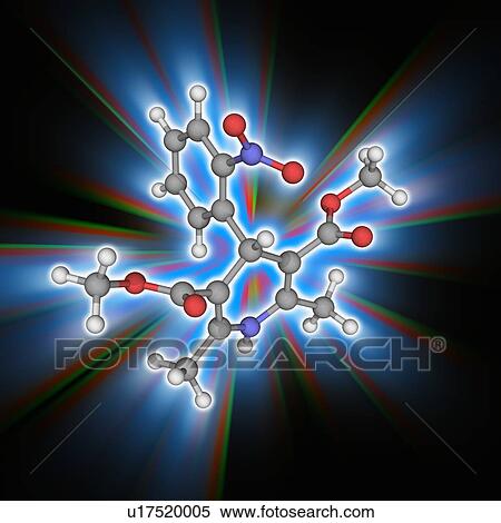 Stock Photography - Nifedipine drug molecule. Fotosearch