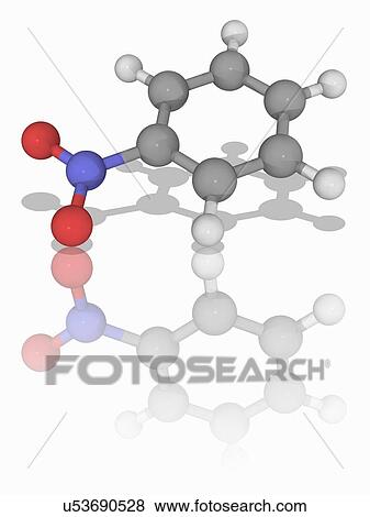 Stock Photo - Nitrobenzene organic compound molecule. Fotosearch