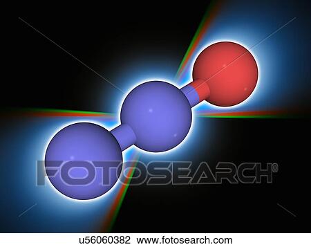 Stock Image - Nitrous oxide chemical compound molecule. Fotosearch
