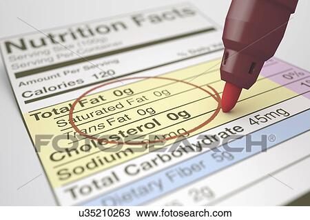 Stock Image - Nutritional information. Fotosearch