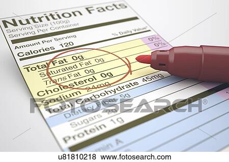 Stock Photo - Nutritional information. Fotosearch