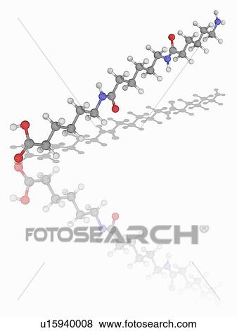 Stock Photo - Nylon 6 polymer molecule. Fotosearch