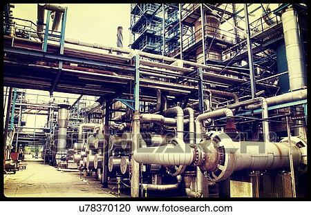 Stock Image - Oil and gas refinery. Fotosearch