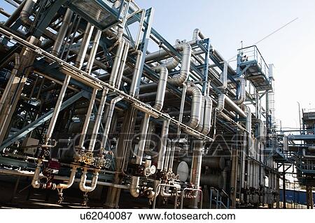 Oil and gas refinery View Large Photo Image Stock Photo - Oil and gas refinery. Fotosearch