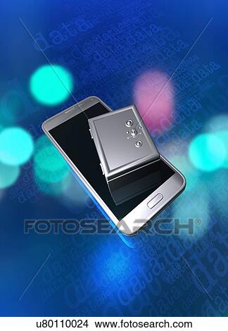 Picture - Online banking security, illustration. Fotosearch