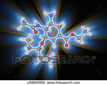 Stock Photography - Oseltamivir drug molecule. Fotosearch