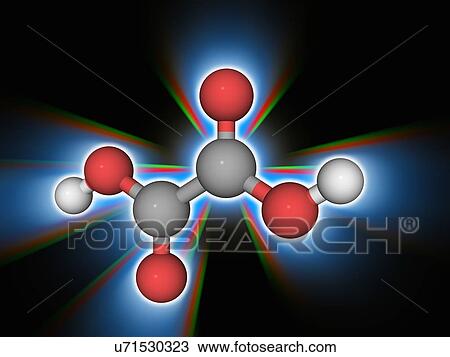 Stock Image - Oxalic acid organic compound molecule. Fotosearch