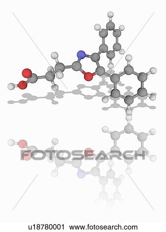 Stock Image - Oxaprozin drug molecule. Fotosearch