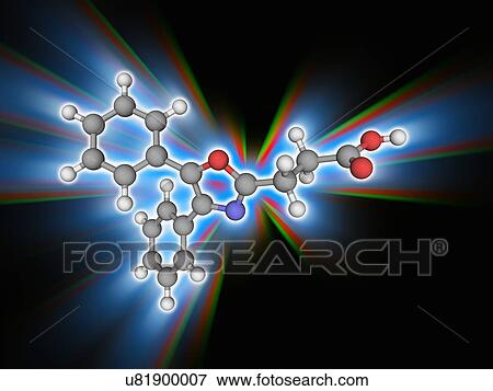 Stock Photo - Oxaprozin drug molecule. Fotosearch
