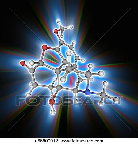 Stock Image - Oxycodone drug molecule. Fotosearch
