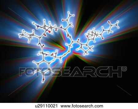 Stock Image - Oxytocin hormone molecule. Fotosearch