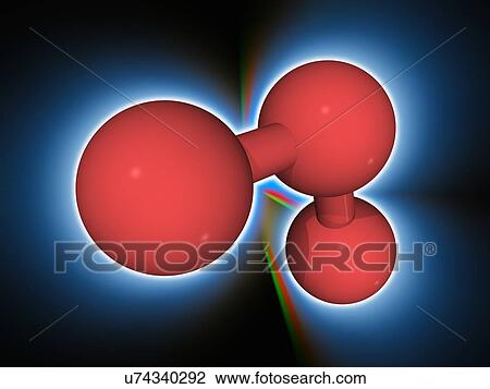 Stock Image - Ozone oxygen molecule. Fotosearch