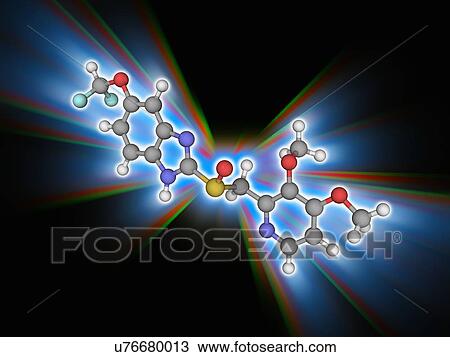 Stock Image - Pantoprazole drug molecule. Fotosearch