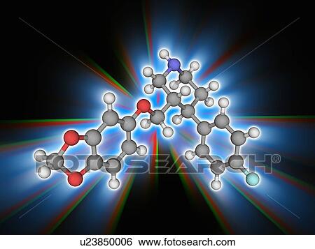 Stock Photograph - Paroxetine drug molecule. Fotosearch