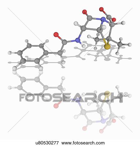 Stock Photo - Penicillin G drug molecule. Fotosearch