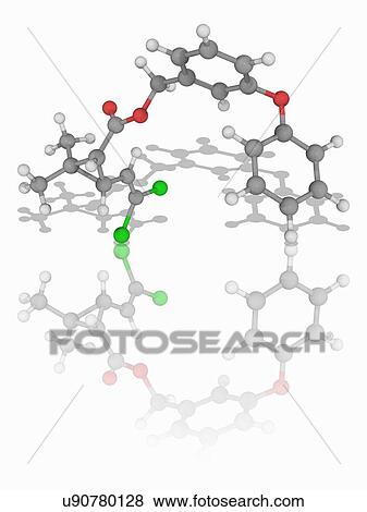 Stock Photo - Permethrin insecticide molecule. Fotosearch