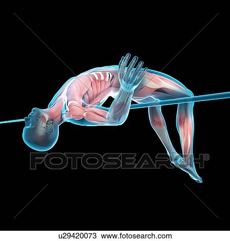 Stock Image - Person high jumping, illustration. Fotosearch