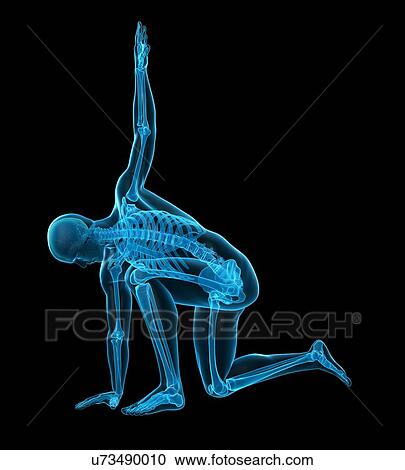 Stock Image - Person kneeling with arm raised, illustration. Fotosearch