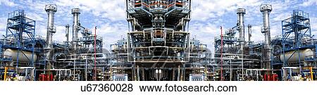 Stock Photo - Petrochemical plant, panoramic. Fotosearch