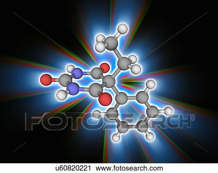 Stock Image - Phenobarbital drug molecule. Fotosearch