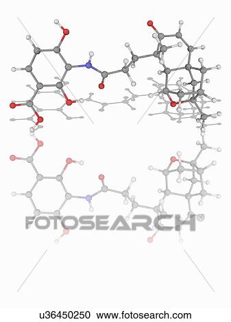 Stock Image - Platensimycin drug molecule. Fotosearch