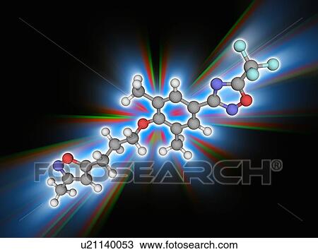 Stock Image - Pleconaril drug molecule. Fotosearch