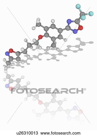 Stock Image - Pleconaril drug molecule. Fotosearch