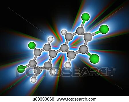 Stock Photo - Polychlorinated biphenyl (PCB 126) molecule. Fotosearch