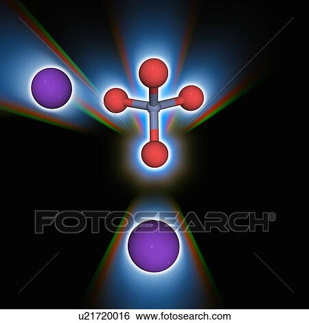 Stock Photograph - Potassium chromate chemical compound molecule. Fotosearch