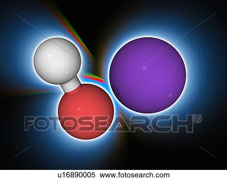 Stock Photography - Potassium hydroxyde chemical compound molecule. Fotosearch