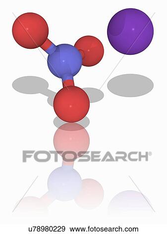 Stock Photo - Potassium nitrate chemical compound molecule. Fotosearch