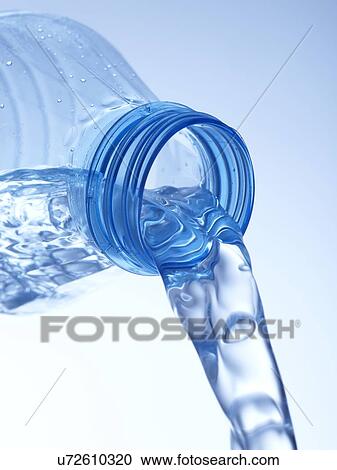 Stock Image - Pouring water from bottle. Fotosearch