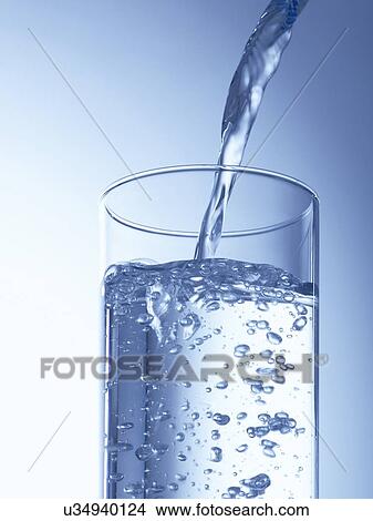 Picture - Pouring water in glass. Fotosearch