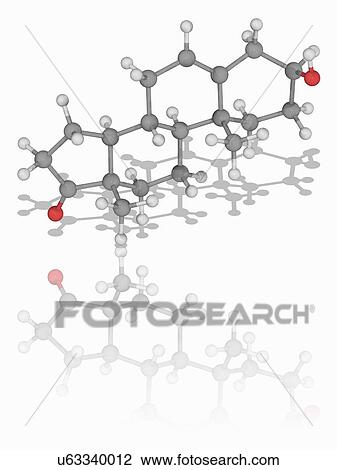 Stock Image - Prasterone hormone molecule. Fotosearch