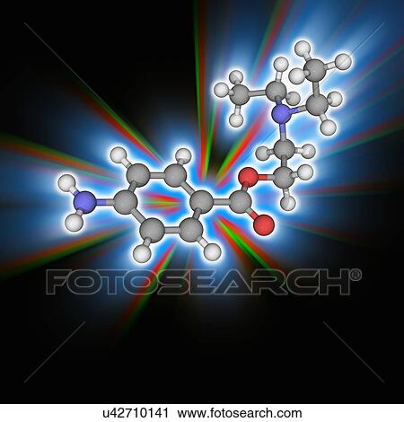 Stock Image - Procaine (novocaine) drug molecule. Fotosearch