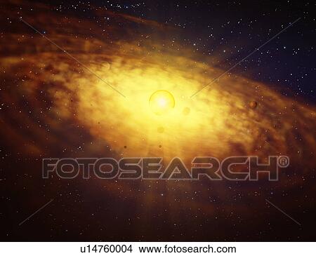 Picture - Protoplanetary disc formation. Fotosearch
