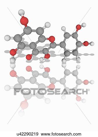 Stock Photo - Quercetin organic compound molecule. Fotosearch