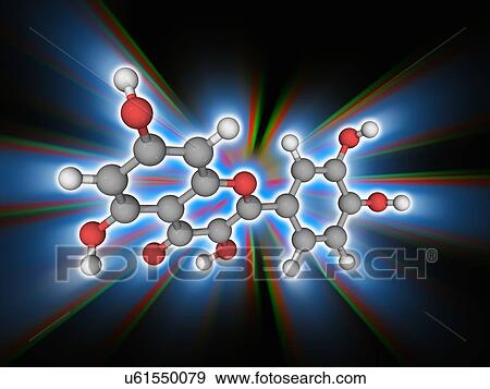 Stock Photo - Quercetin organic compound molecule. Fotosearch