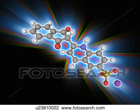 Stock Image - Quinoline yellow E104 organic compound. Fotosearch